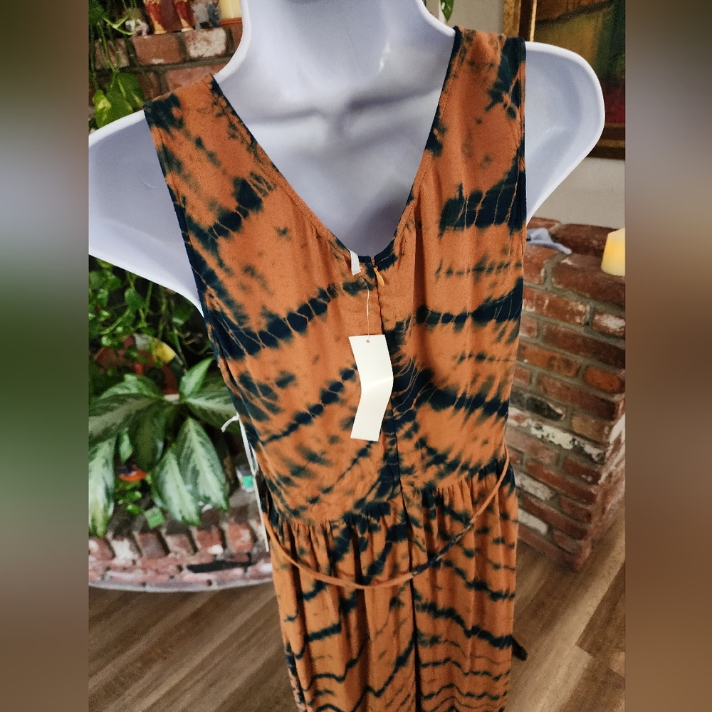 NWT Young Fabulous & Broke Tie Dye Maxi Dress Brown Black Boho - Picture 7 of 12